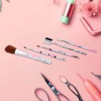 Floral Makeup Brush Set for Eyes, Lips, and Face (5 Pc) - Image 3