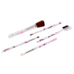 Floral Makeup Brush Set for Eyes, Lips, and Face (5 Pc) - Image 5