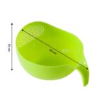 PLASTIC RICE BOWL/FOOD STRAINER THICK DRAIN BASKET WITH HANDLE FOR RICE, VEGETABLE & FRUIT (SET OF 3PCS) - Image 2