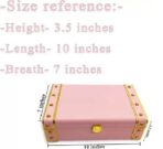 Jewelry Box Organizer for Women ?Luxury Storage Box , Lockable Display Case for Rings, Necklaces, Watches & Accessories Availabel in Black, Red,Pink,Golde ,White (Pink) - Image 2