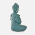 Pack 1 Meditation Buddha Teal Premium Rare Handcrafted Polymarble Meditation/Dhyan White Buddha Statue Lord Figurine/Idol,Medium - Image 5
