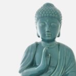 Pack 1 Meditation Buddha Teal Premium Rare Handcrafted Polymarble Meditation/Dhyan White Buddha Statue Lord Figurine/Idol,Medium - Image 6