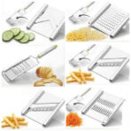 Kitchen Stainless Steel 6 in 1 Multipurpose Vegetable Fruit Slicers / Graters / Scraper / Crusher Multicolor - Image 3