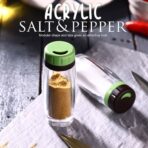Salt and Pepper Shaker Set of Transparent Seasoning Dispensers for Kitchen Dining Table - Image 2