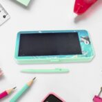 LCD Drawing Pen Case | Blue Multi-Function Pencil Box with Digital Writing Pad | Reusable Doodle Tablet & Stationery Organizer (1 Pc) - Image 4